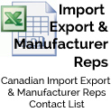 Import Export Manufacturer Reps Canada Fax List