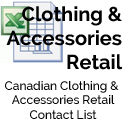 clothing accessories retail contact list Canada